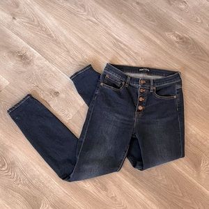 J Crew button fly skinny ankle dark jeans size 27